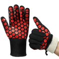 thumbnail image 1 of 1 rama Guantes de barbacoa resistentes al calor Guantes de cocina Guantes de cocina profesionales largos resistentes al calor para barbacoa Negro) Regalo del día de la madre, 1 of 4