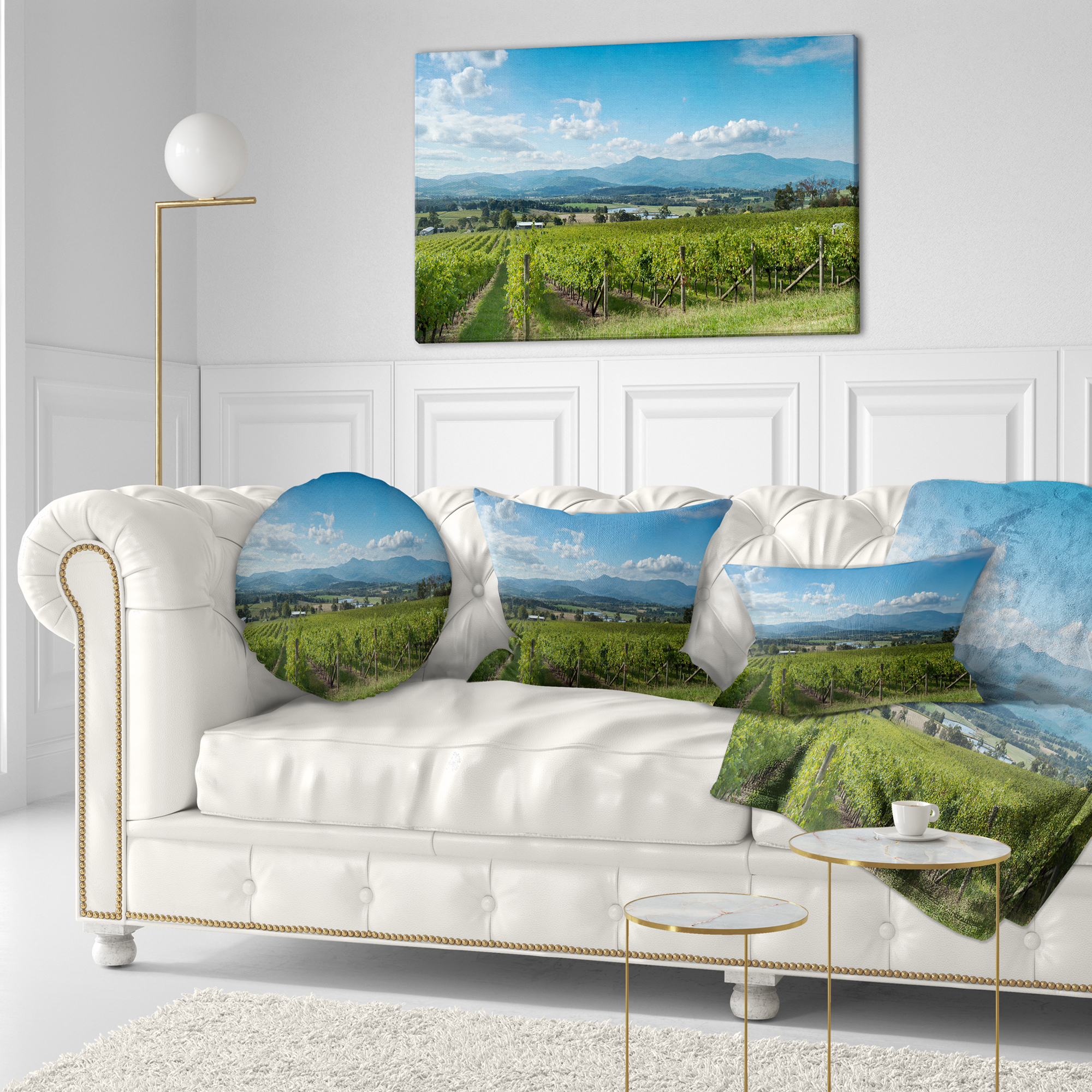 Designart View of the Yarra Valley Melbourne - Photography Throw Pillow - 12x20