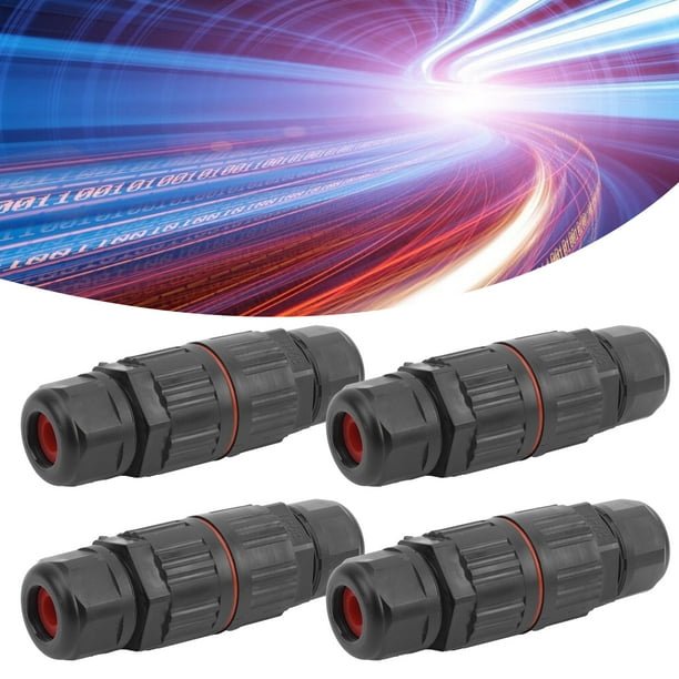 Conector 4pcs 3pin conector impermeable 1 en 1 para las luces lideró de jardín de la calle al aire libre ip68