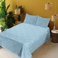 thumbnail image 2 of Ambesonne Art Deco Fitted & Flat Sheet with Shams 4 Pcs Set, Pale Blue Classic Scales, Full, Pale Blue and White, 2 of 5