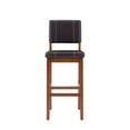 thumbnail image 3 of Riverbay Furniture 30.5" Faux Leather & Wood Bar Stool in Walnut/Deep Brown, 3 of 15