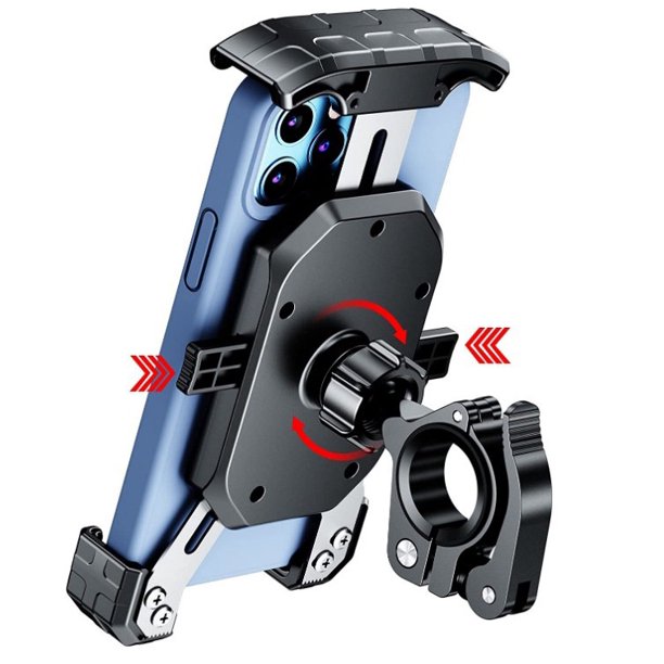 Soporte para teléfono móvil con navegación telescópica automática con un solo botón para motocicleta, soporte para teléfono móvil para bicicleta M14