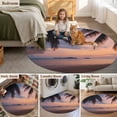 thumbnail image 6 of Summer Beach Landscape Round Area&nbsp;Rug 3.3ft Red Coastal Ocean Sunset Palm Tree Sky Non-Slip&nbsp;Washable Circle Rugs Soft Felt Indoor Floor Mat for Bedroom Kitchen Living Room Bathroom, 6 of 9