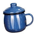 thumbnail image 2 of Taza de esmalte de 380 ml para beber, taza de camping, taza de café con asa, taza de té para picnic Azul, 2 of 9