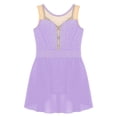 thumbnail image 3 of iiniim Kids Girls Figure Ice Skating Leotard Dress Sleeveless Gymnastics Ballroom Dancewear Light Purple 14, 3 of 7