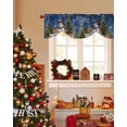 thumbnail image 4 of Navy Blue Christmas Tie Up Valances Curtain, Xmas Snowman Tree Elk Snowflake Adjustable Rod Pocket Short Window Treatment Tie Up Curtains Valances for Kitchen Living Room Bathroom 42x18 Inches, 4 of 9