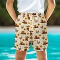 thumbnail image 4 of POLERO Highland Cattle and Sunflowers Bed Sheet Boys Swim Shorts, Soft Light Boys Beach Shorts Washable Board Shorts for Summer Play Vacation, 4 of 10