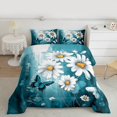 thumbnail image 2 of Homewish Blue Country Butterfly Full Size Comforter Sets,Oil Painting Daisy Bedding Comforter Set,Modern Aesthetic Artistic Bedding Sets For Kids,Ultra Soft Home Decor Reversible,3pcs, 2 of 8
