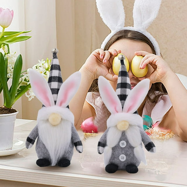 Sentmoon Small Stuffed Animals Plush Mini Gifts Easter Bunny Doll Decoration Layered Tray Dwarf Doll Rudolf Doll Festival Decoration