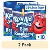 (2 pack) Kool-Aid Jammers Artificially Flavored Drink, 10 Pouches, for School Lunches and On-the-Go Hydration, Blue Raspberry Flavor, Excellent Source of Vitamin C, 6 fl oz