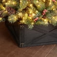 thumbnail image 2 of glitzhome Washed Black Wooden Tree Collar Tree Stand Cover Christmas Tree Skirt Tree Box, 26" L X 26" W, 2 of 8