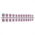 thumbnail image 3 of 24 piezas de uñas postizas Qarigey de ataúd esmerilado estilo francés morado 19, 3 of 5