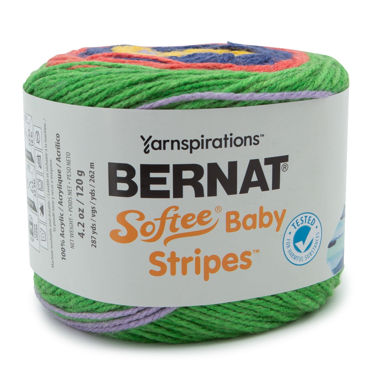 Bernat Softee Baby Stripes Yarn For Knitting Crochet Blanket Light 3 Walmart Com Walmart Com