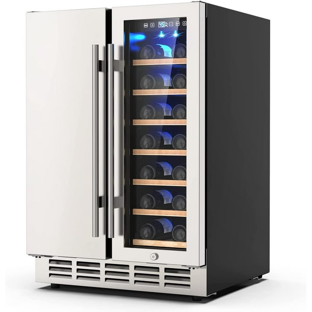 Rocita Dual Zone Wine Cooler Beverage Refrigerator, 24 inch Wine