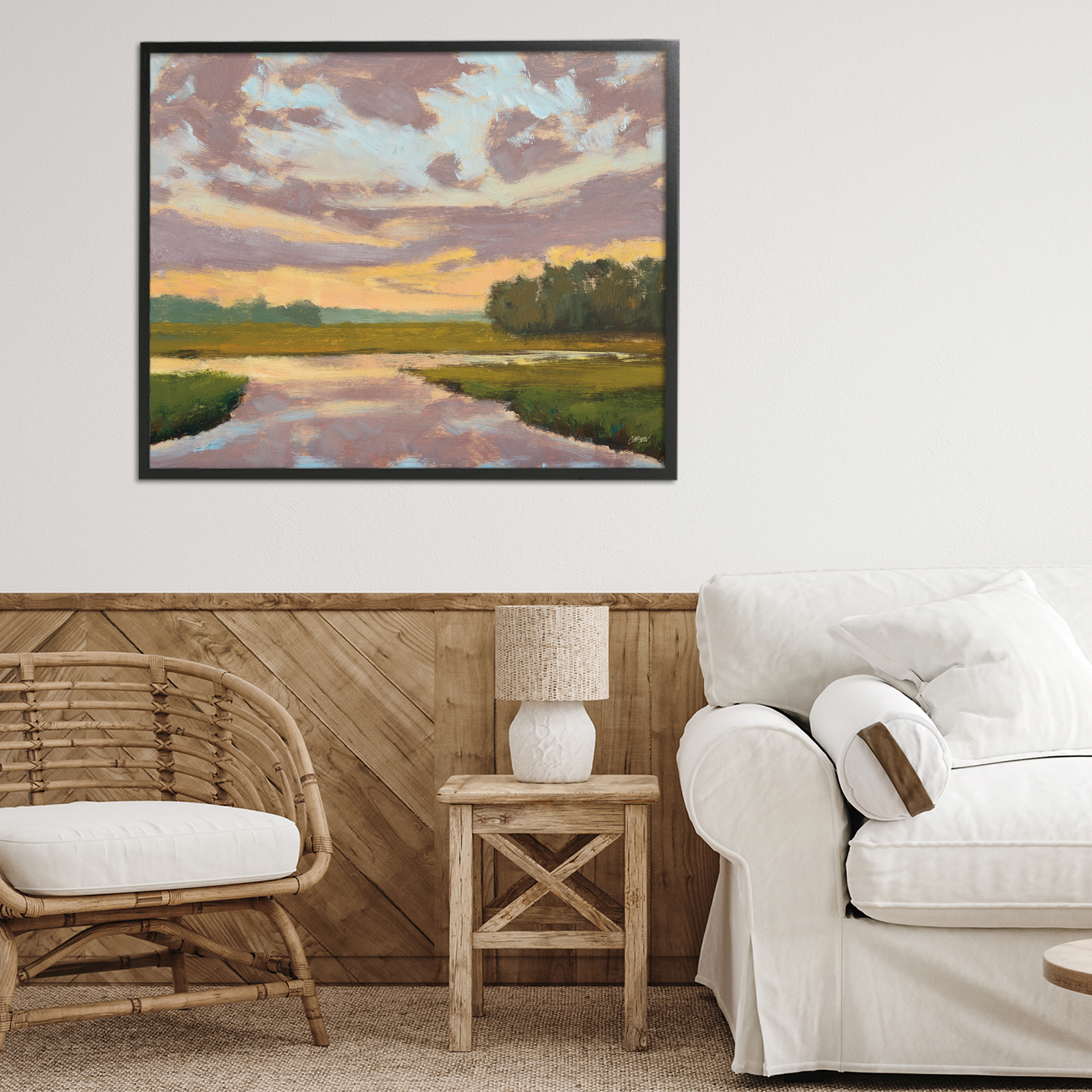 Stupell Industries Lowcountry Sunset Palette Black Framed Giclee Art, design by Carson Overstreet