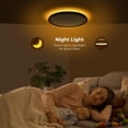 thumbnail image 3 of Matane 15.4'' LED Flush Mount Ceiling Light Fixture with Night Light, 36W 3600LM 3000K/4000K/5000K, Ceiling Lamp Surface Mount Round Lighting Fixture for Bedroom, Dining Room, Kitchen,Black, 3 of 5