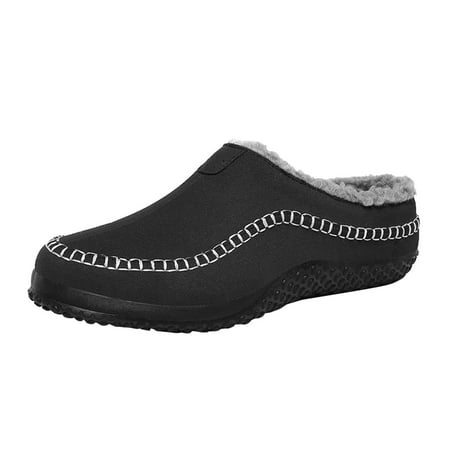

Bnwani Sandals Shoes for Women Men s Cotton Slippers Winter Plus Velvet Indoor Home Shoes Lazy Shoes Dark Blue 8.5