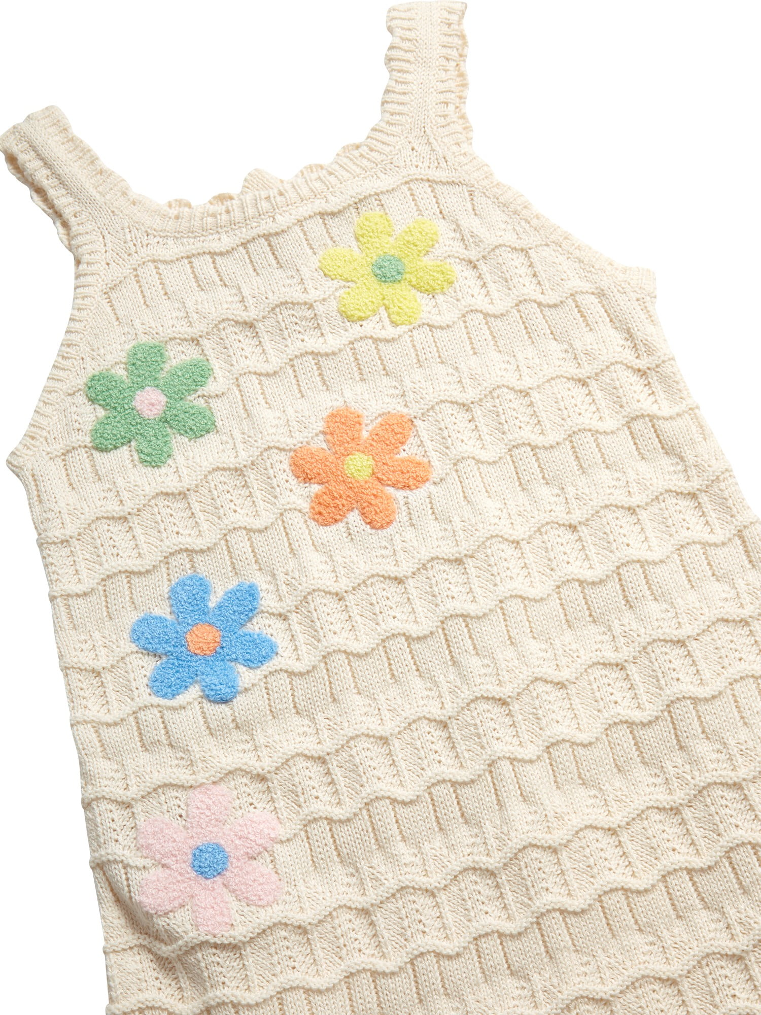 Jessica Simpson Baby and Toddler Girls' Crochet Cover-up Dress with Floral Applique, Sizes 12M-5T