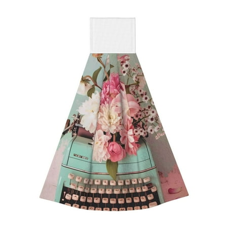 

Yiaed Vintage Typewriter Floral Print Coral Velvet Wipes Absorbent Wipes Cleaning Cloths Household Table and Dish Wiping Cloths