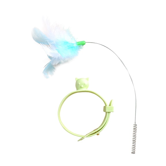 Cat Teaser for Cats Multifunctional Self-Entertainment Toy Collar Wand Cat Teaser for and Exercise, 20cmx12cm, Color C