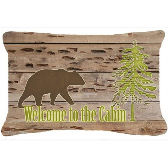 Carolines Treasures  Welcome To The Cabin Indoor & Outdoor Fabric Decorative Pillow