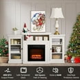 thumbnail image 2 of Homhougo White Farmhouse Fireplace TV Stand with 3-D Real Flame Electric Fireplace for 65/75 inch TV, 31" Tall Highboy Entertainment Center, TV Console with 2 Glass Doors & Open Shelf for Living Room, 2 of 7