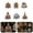 #08 C 6Pc, variant on Vintage Christmas Santa Sleigh Reindeer Suncatcher Wind Chime, Stained Glass Style Crystal Teardrop Hanging Ornament, Poinsettia Snowflake Window Wall Hanging Decor for Xmas Holiday Home Front Door