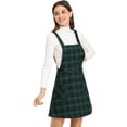 thumbnail image 1 of Vestido Con Botones De Tartán De Cuadros Escoceses Para Mujer Verde L, 1 of 7
