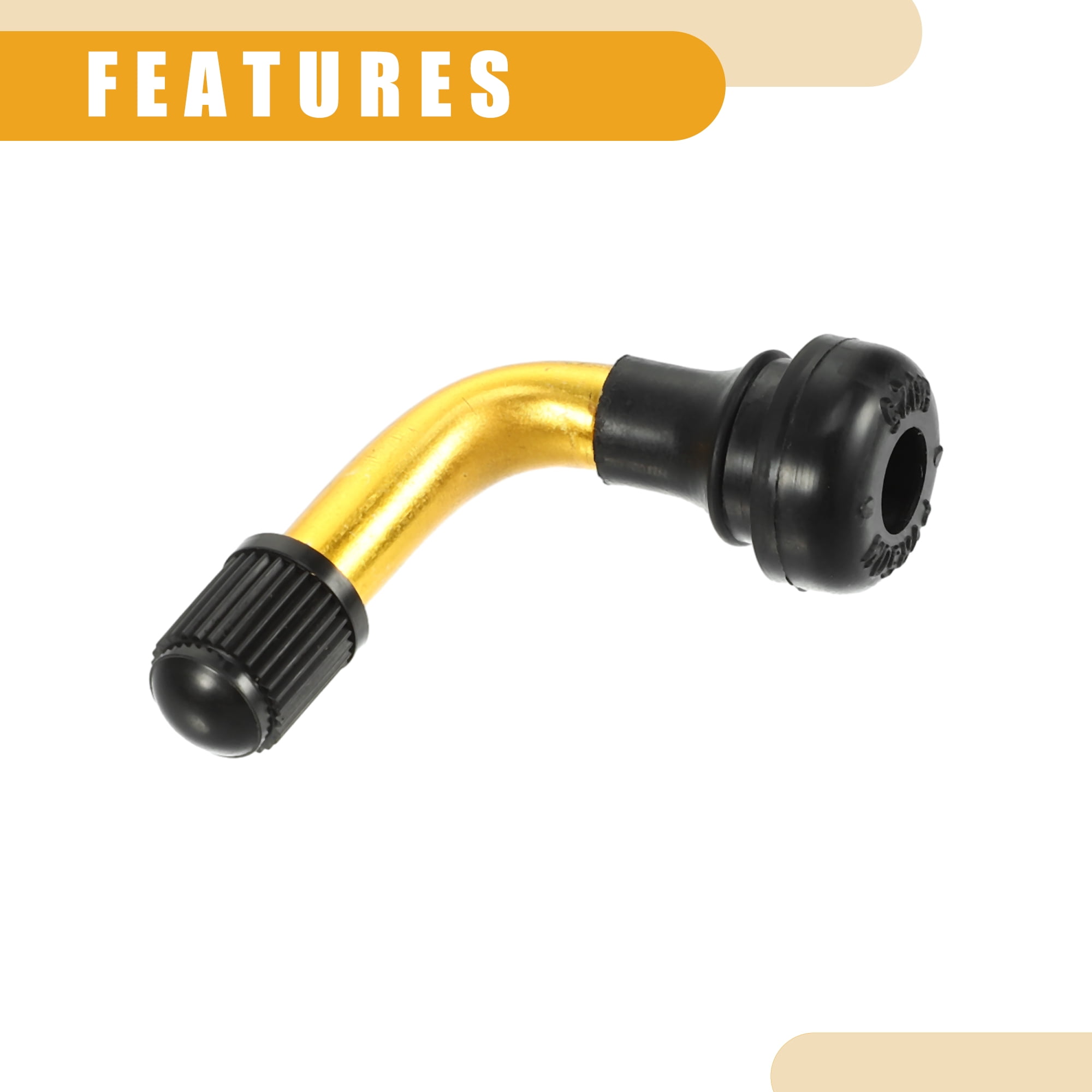 Unique Bargains 5 Pcs Universal Tubeless Tire Valve Stem - Stainless Steel Gold Tone PVR50