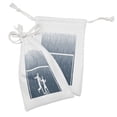 thumbnail image 2 of Soccer Fabric Pouch Set of 2, Illustration of a Cheering Crowd Silhouette Watching Penalty Kick in Soccer Match, Drawstring Bag for Toiletries Masks and Favors, 9" x 6", Blue White, by Ambesonne, 2 of 2