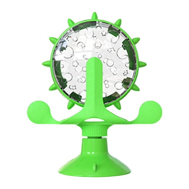 Cat Treat dispenser juguete automático entrenamiento de alimentación lenta dispensadora copa de succión accesorios para mascotas para gatitos Verde