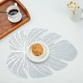 thumbnail image 3 of Hariumiu Placemat Banana Leaf Design Non-slip Oil-proof Heat Insulation Light Luxury Cooking Dinner Mat Household Supplies-Silver, 3 of 8