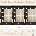 thumbnail image 3 of ChVans 62'' Large Vanity Desk with Tempered Glass Top, 11 LED Bulbs, Charging Station, Bedroom Makeup Vanity with 3 Lights Mode LED Mirror, 6 Translucent Drawers, 2 RGB cabinets for Women, Girls Gift, 3 of 10