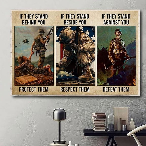 Veteran if they stand behind you protect them poster 11 x 17 Inch Poster
