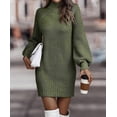thumbnail image 1 of Suéter de cuello alto de manga larga de color neto de otoño e invierno de Europa y Estados Unidos, vestido de mujer, 1 of 1
