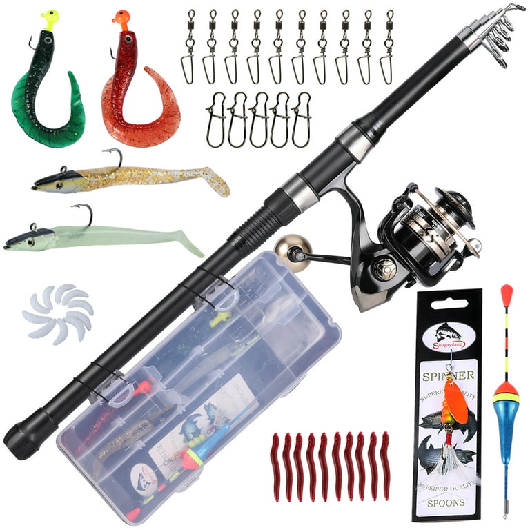 Sougayilang Telescopic Fishing Rod Full Set 7-10ft Spinning Fishing Rod Reel  and Fishing Lure Combo 