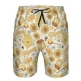thumbnail image 3 of Salouo Honey Honeycomb Pattern Swim Trunks for Men,Men's Hawaiian Bathing Suit Swimsuits Quick Dry Swimming Board Shorts Beach Shorts with Pockets-3X-Large, 3 of 6