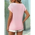 thumbnail image 6 of Women'S Sleeveless Sweater Casual V Neck Cap Sleeve Knit Pullover Tank Tops Pink L, 6 of 7