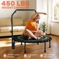 thumbnail image 3 of BCAN 450 LBS Foldable Mini Trampoline, 40" Fitness Trampoline with Bungees, Stable & Quiet Exercise Rebounder for Kids/Adults, 3 of 11