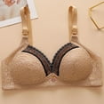thumbnail image 4 of Bigersell Workout Bras Summer Girls Bras Lace Bra Style B290 V-Neck Padded Bras Hook and Eye Bra Closure Big Girls Plus Size Yoga Bras for Women Beige L, 4 of 8
