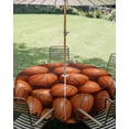 thumbnail image 3 of Outdoor Tablecloth with Umbrella Hole Zipper Basketball Round Tablecloth 54" Waterproof Outside Table Cloth Sports Brown Basketball Patio Table Cover Tablecloths for Picnic Party, 3 of 8