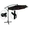 thumbnail image 5 of 10 ft Outdoor Patio Umbrella, Patio Solar Umbrella LED Lighted Sun Shade Table Market Umbrella, Waterproof 8 Ribs Umbrella with Crank and Cross Base for Garden Backyard Pool, Chocolate, 5 of 7