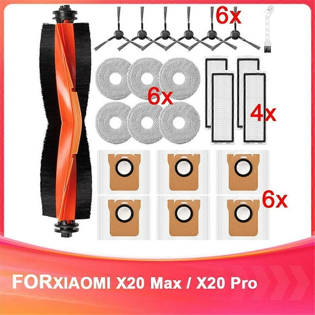 Accessories for Xiaomi X20 Max / X20 Pro Robot Vacuum Cleaner, Dust Bags Mop Pad Main Brush Side Bru
