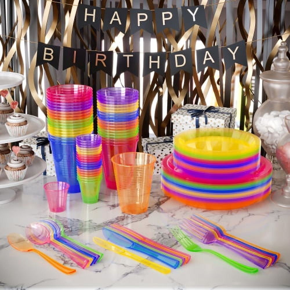 Exquisite Blacklight Party Glow Cups ー 240 Pack 16 Oz ー Assorted Colors ー D Exquisite Blacklight Party Glow Cups 120 Pack 12 Oz Assorted