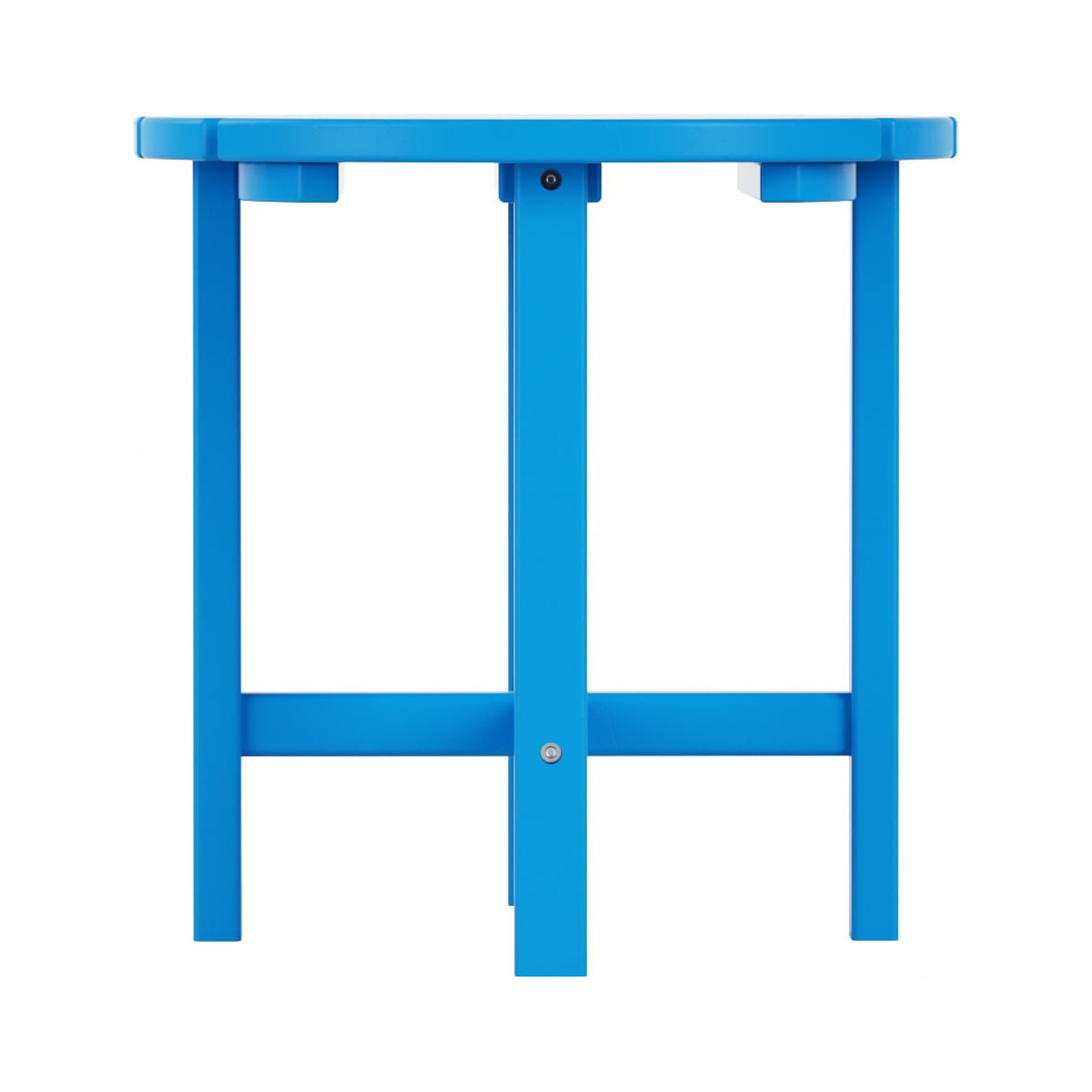 Garden 3-Piece Set Classic Plastic Adirondack Porch Rocking Chair with Round Side Table Included, Pacific Blue