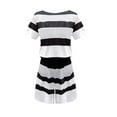 thumbnail image 5 of HOMBOM One Piece Jumpsuits Under $10 White Short Sleeve Striped Button up V-neck Rompers Jumpsuit Shorts 2XL, 5 of 5
