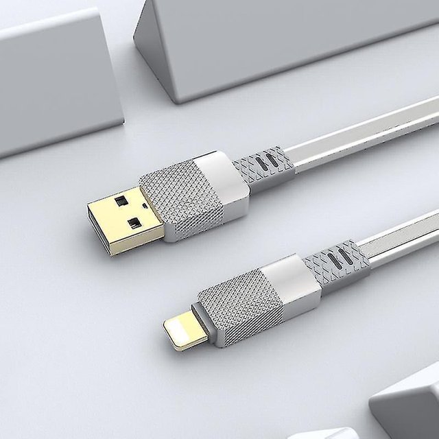 JOYROOM S-M360 Star Series 3A Cable de datos plano de banco de dibujo de 8 pines, longitud: 1m (Plata)
