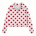 thumbnail image 4 of CLOISE Crew Neck Sweatshirt Kids Boys Teen Red Long Sleeve Collared Zip up Tops Polka Dot with Thumb Hole Casual Fashion Fall Winter Clothes Red 13T, 4 of 5