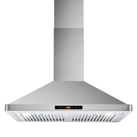 Cosmo 63175S 30 Inch 380 CFM Wall Mount Kitchen Range Hood with Soft Touch Digital Push Control and Energy Efficient LED Lighting  Stainless Steel