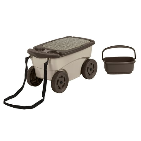 suncast garden scooter wheels rolling storage carts outdoor pipe taupe light scooters pull strap triplewall hole walmart resin portable ft